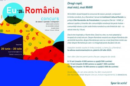 Concurs despre România pentru copiii din comunitățile românești